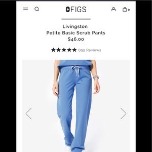 Figs Ceil Blue Livingston Petite Scrub bottoms xs